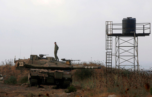 Un tanque del ejército israelí cerca de la frontera con Siria. 