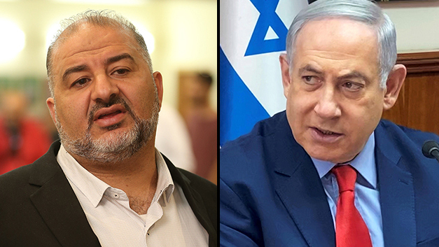 Mansour Abbas y Benjamín Netanyahu.