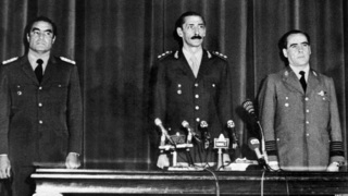 La Junta Militar que dio el golpe de Estado en 1976 en la Argentina. 
