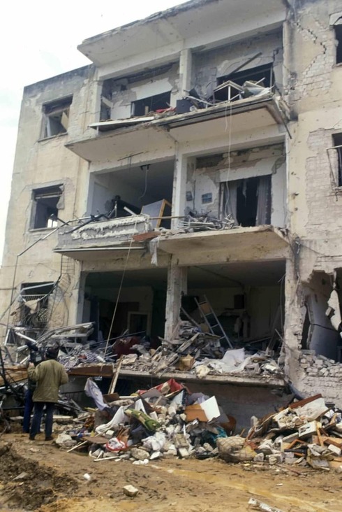 Edificio destruido en Ramat Gan. 