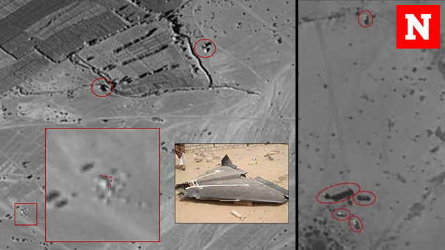 Imagens de satélite de "drones suicidas" iranianos no Iêmen.