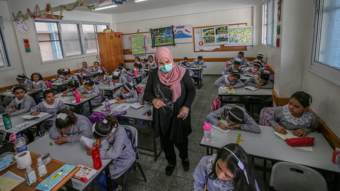 Estudiantes palestinos en Gaza. 