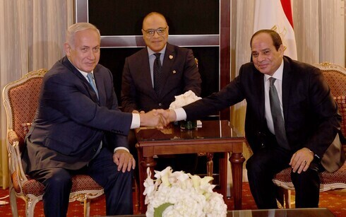 El primer ministro Benjamín Netanyahu y el presidente egipcio Abdel Fattah el-Sissi reunidos en Nueva York, septiembre de 2018. 