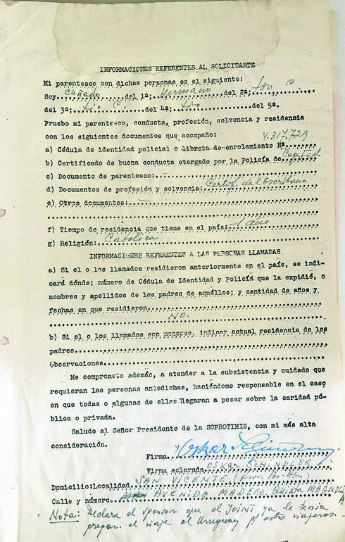 Documentos migratorios de Oskar Schindler y su mujer. (Archivo del Pueblo Judío de la Biblioteca Nacional de Israel) Documentos migratorios de Oskar Schindler y su mujer.