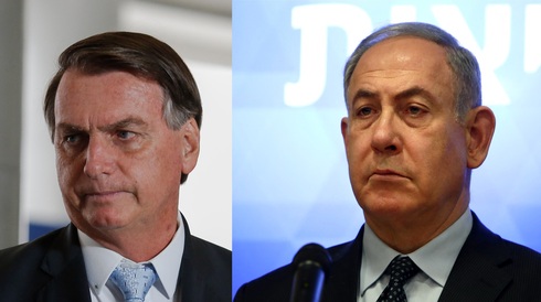 Jair Bolsonaro, presidente de Brasil, y Benjamín Netanyahu, primer ministro de Israel. 