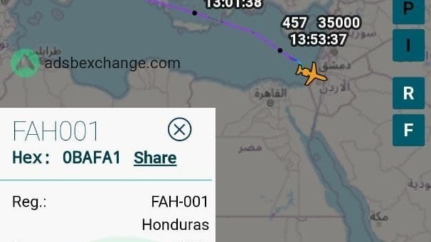 Un avión de la Fuerza Aérea hondureña aterrizó hoy en Israel. 