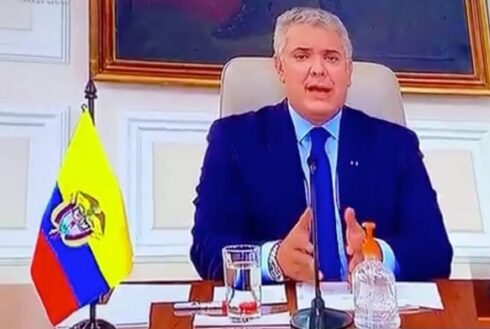 El presidente colombiano en el video difundido por el gobierno de su país. (Captura de pantalla) El presidente colombiano en el video difundido por el gobierno de su país.