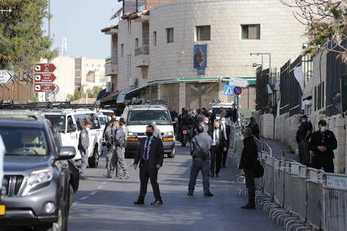 Fuerzas de seguridad en los alrededores de la Corte de Distrito de Jerusalem.