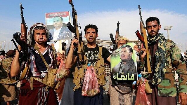 Rebeldes hutíes respaldados por Irán en Yemen. 