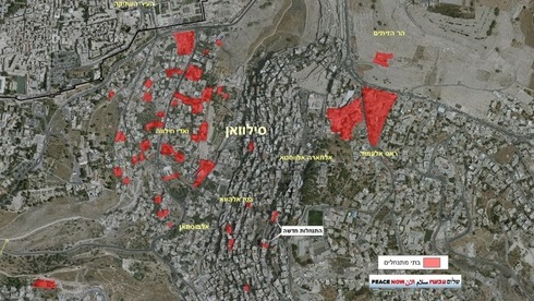 Mapa Silwan Jerusalem