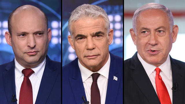 Bennett, Lapid y Netanyahu. 