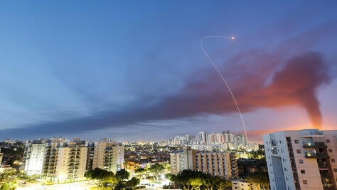 Cúpula de Hierro intercepta un cohete sobre Ashkelon.