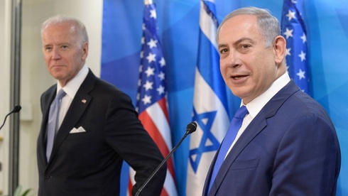 Benjamín Netanyahu, primer ministro de Israel, junto a Joe Biden. 
