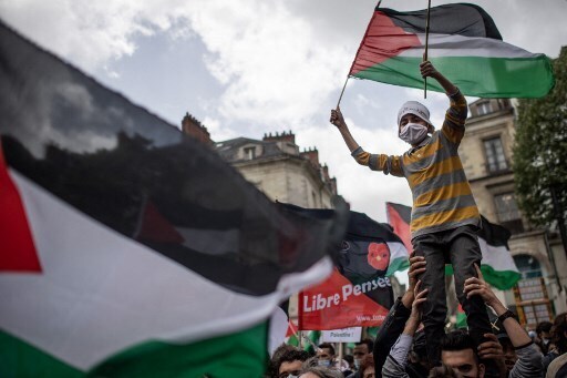 Franceses piden que se detenga la violencia en Gaza. 