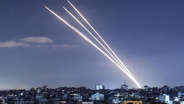Cohetes disparados hacia Israel desde la Franja de Gaza. 