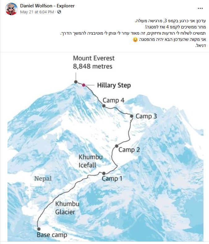 El estricto cronograma del ascenso que la montañista compartió en sus redes sociales. 