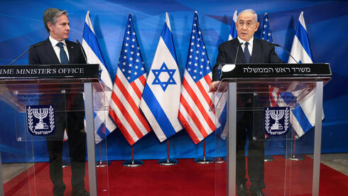 Blinken y Netanyahu en declaraciones conjuntas a la prensa después de su reunión en Jerusalem. 
