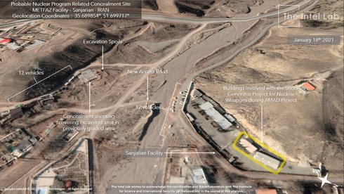 Imagen satelital de la instalación nuclear de Sanjarian captada en enero. 