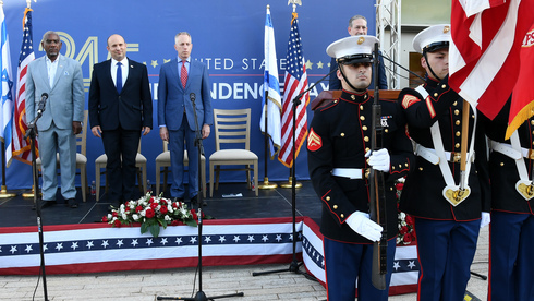El primer ministro Bennett participa en el evento por el Día de la Independencia de Estados Unidos en Jerusalem. 