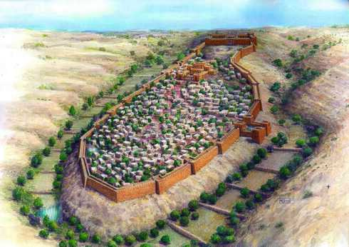 Los muros de la ciudad de Jerusalem en los días del Primer Templo. 