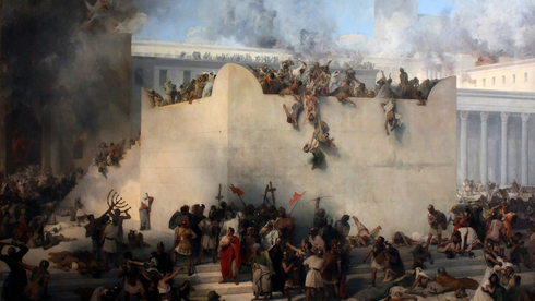 "Destrucción del Templo de Jerusalem", de Francesco Hayez. 