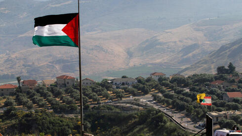 Una bandera palestina en el sur del Líbano, cerca de la frontera con Israel. 