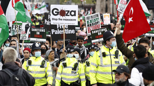 Manifestación de apoyo a los palestinos en Londres en mayo de 2021. 