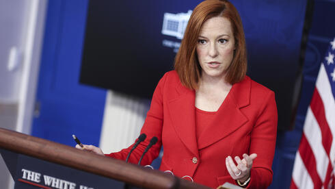 La secretaria de Prensa de la Casa Blanca, Jen Psaki, durante su sesión informativa diaria.