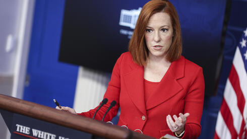 La secretaria de Prensa de la Casa Blanca, Jen Psaki, durante su sesión informativa diaria. 