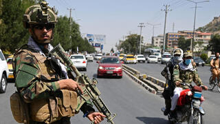 Puesto de control talibán en Kabul.
