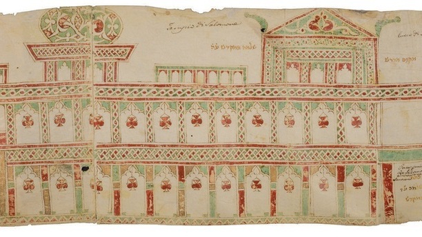 Pintura del Monte del Templo en el pergamino. 