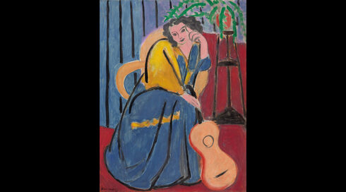 Henri Matisse, "Chica de amarillo y azul con guitarra". (JTA) Henri Matisse, "Chica de amarillo y azul con guitarra".