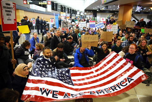 Manifestación en Estados Unidos contra la política migratoria de Trump.