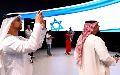 El pabellón de Israel durante una gira de prensa antes de la inauguración de la exposición. 