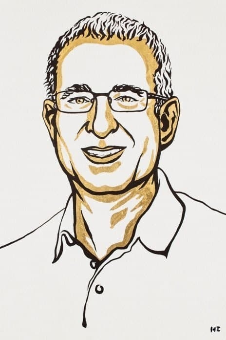 Caricatura del economista israelí estadounidense Joshua Angrist y ganador del Premio Nobel de Economía 2021. 