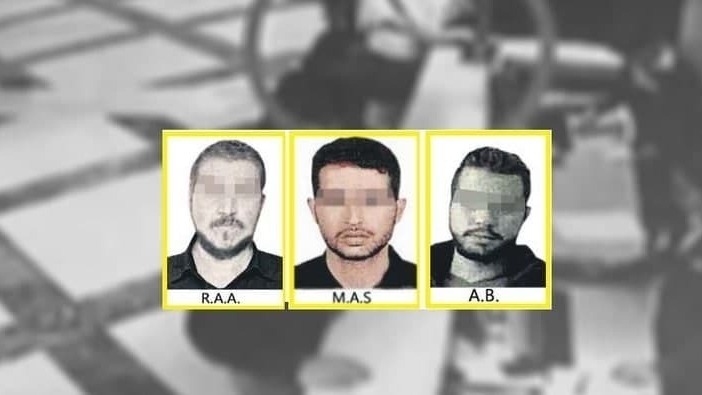 Imágenes de tres presuntos espías del Mossad publicadas por el periódico turco Daily Sabah.
