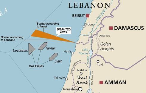 Mapa Líbano Israel