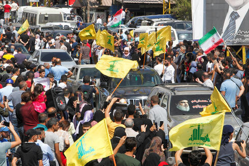 Protesta de seguidores de Hezbollah en Líbano. 