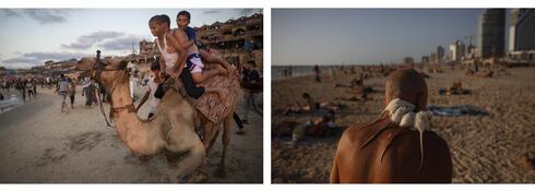 Niños palestinos montan un camello en la playa de Gaza y un hombre israelí pasea a sus cuatro ratas mascota por la playa de Tel Aviv. 