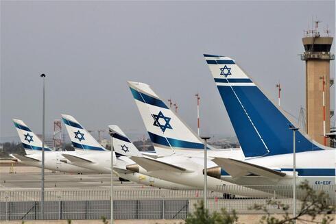Aviones israelíes en el aeropuerto Ben Gurion. 