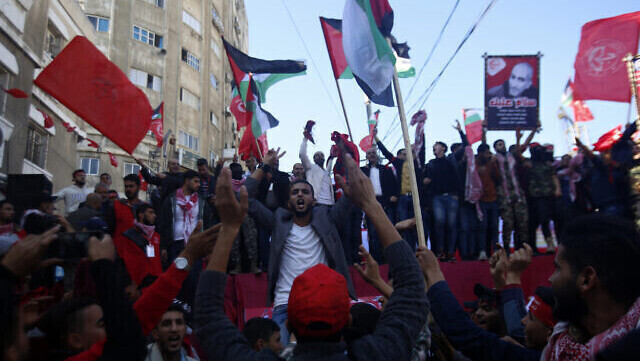 Manifestación de partidarios del Frente Popular para la Liberación de Palestina en Gaza.
