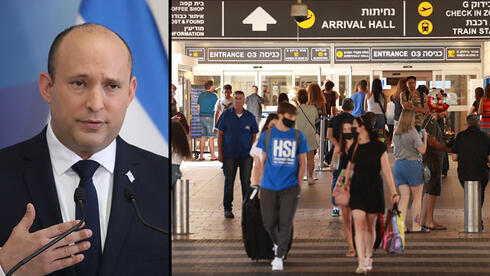 El primer ministro Naftali Bennett y el Aeropuerto Ben Gurion. 