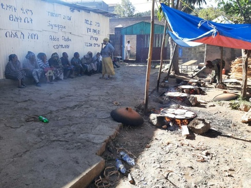 Campamento de espera en Adis Abeba, Etiopía. 