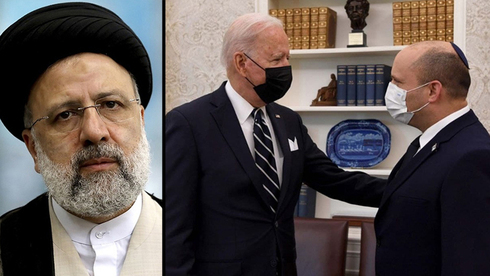 Bennett ya deslizó la posibilidad de actuar de manera "independiente" frente a Irán. (AP) El primer ministro Naftali Bennett y el presidente estadounidense Joe Biden durante una reunión en Washington y el presidente iraní Ebrahim Raisi.