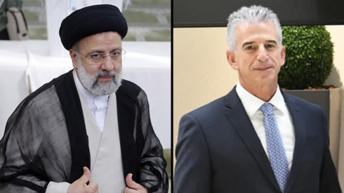 El jefe del Mossad, David Barnea (derecha), y el presidente iraní Ebrahim Raisi. 
