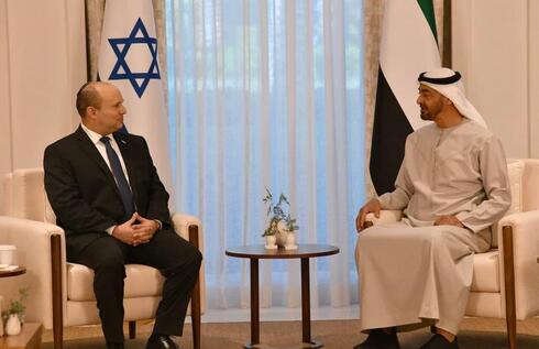 Reunión entre el primer ministro Naftali Bennett y el príncipe heredero de Emiratos Árabes Unidos, Mohammed bin-Zayed, en Abu Dhabi.