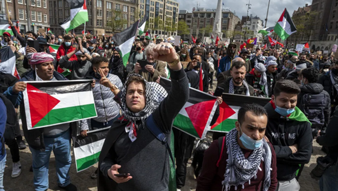 Manifestación pro-palestina en Ámsterdam, Países Bajos, en mayo del 2021. 