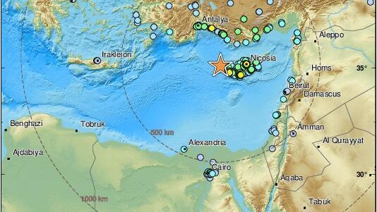 Un terremoto en Chipre de 6,6 grados de magnitud se sintió en todo Israel. 