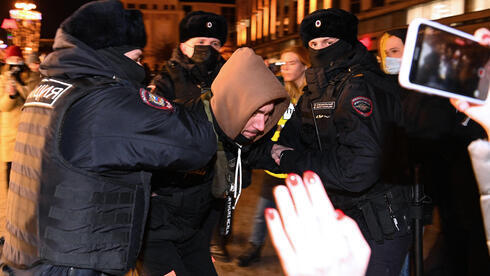 Otra imagen de las protestas en Rusia. 