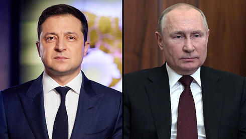 Los presidente de Ucrania, Volodimir Zelenski, y de Rusia, Vladimir Putin. 